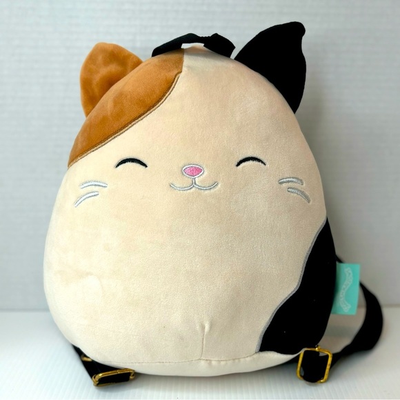 Squishmallows Cam the Calico Cat 10” Plush Backpack Stuffed Animal Toy Bag Tote - Picture 1 of 12